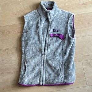 Patagonia Light Gray Fleece Vest retool size large